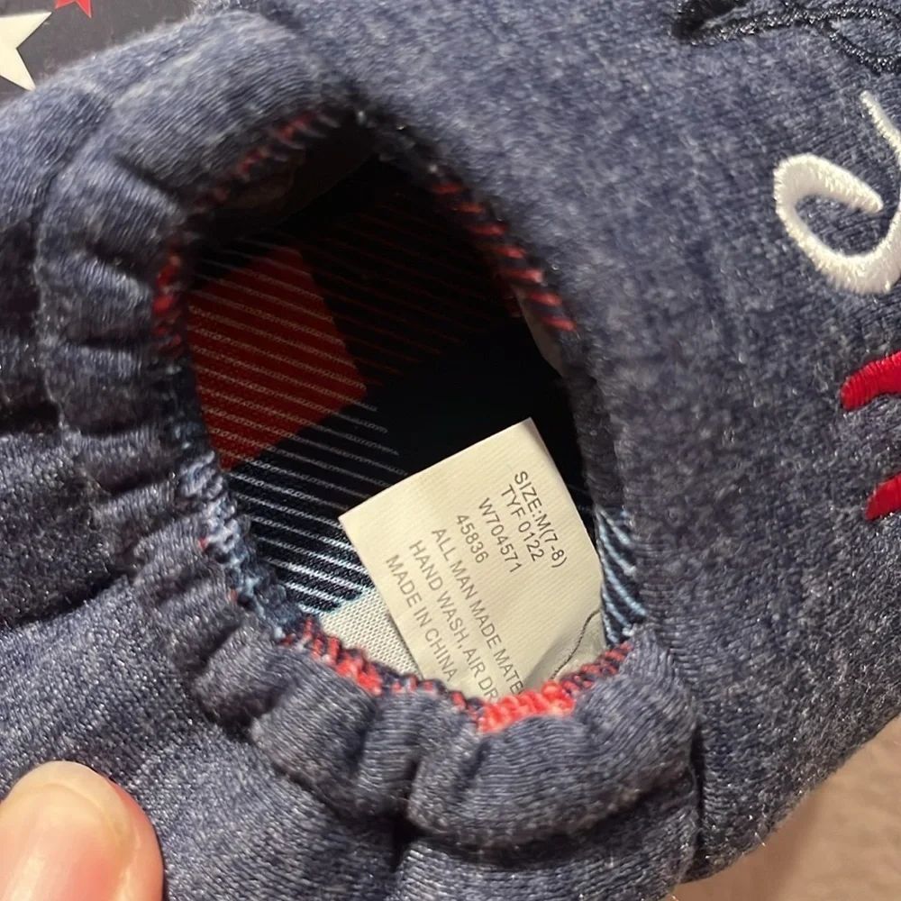 New Made in the USA Toddler Slippers Patriotic Size Medium 7-8 NWT